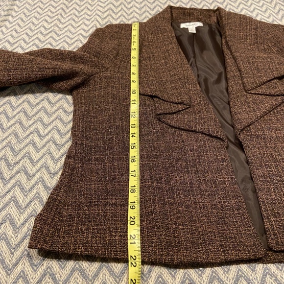 Dressbarn Brown Tweed Waterfall Blazer – Women’s Size Medium - Picture 9 of 9